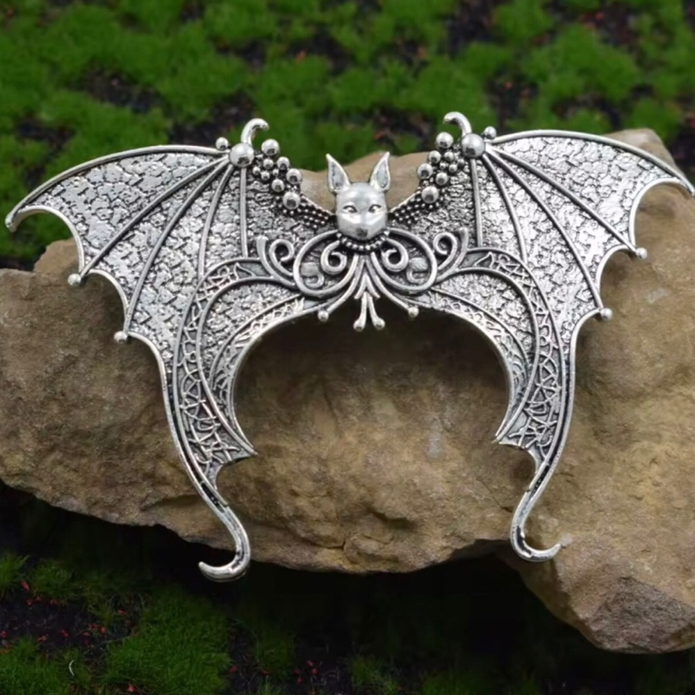 Silver Bat Wing Hair Pin, Accessory